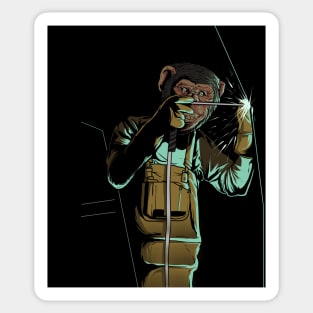 Welder Funny Mongkey Happy Sticker